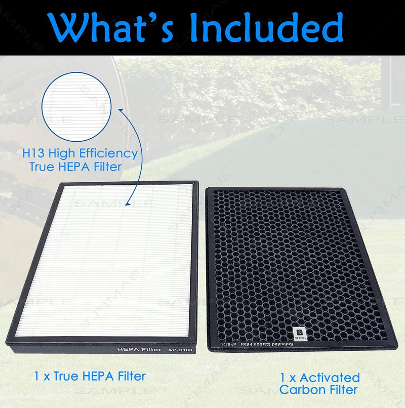 Flintar AP-B102 Replacement Filter, Compatible with Alexapure Breeze Air Purifier AP-B102 and 3049 Filter Set, H13 Grade Filtration and Activated Carbon Filter for Odor Removal, 1-Pack - Image 2